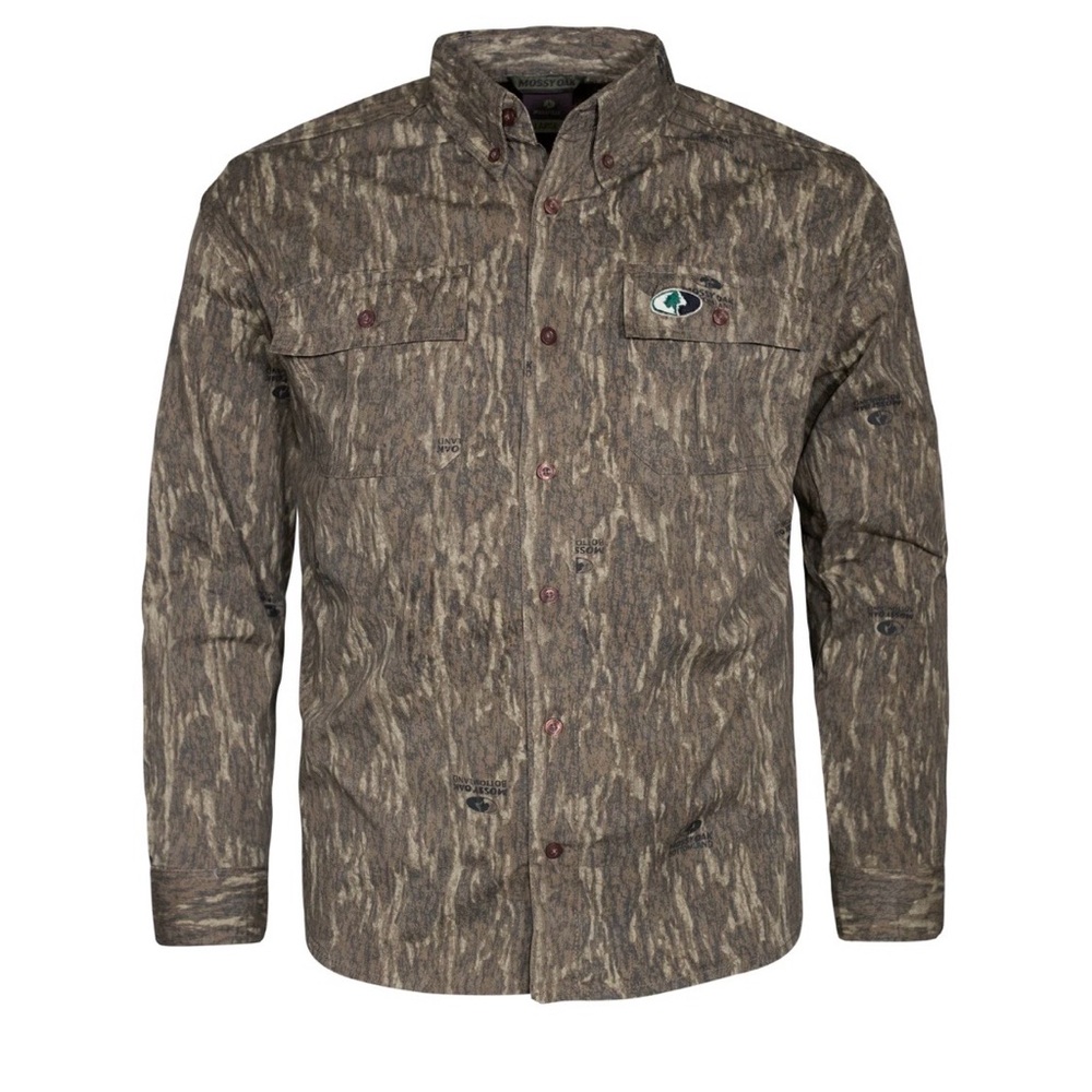 Mossy Oak Men's Brown Woodland Camo Shirt Jacket Size Medium